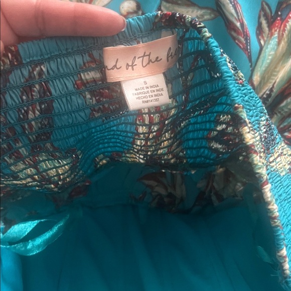 Floral Strapless Dress in Blue - Picture 2 of 5